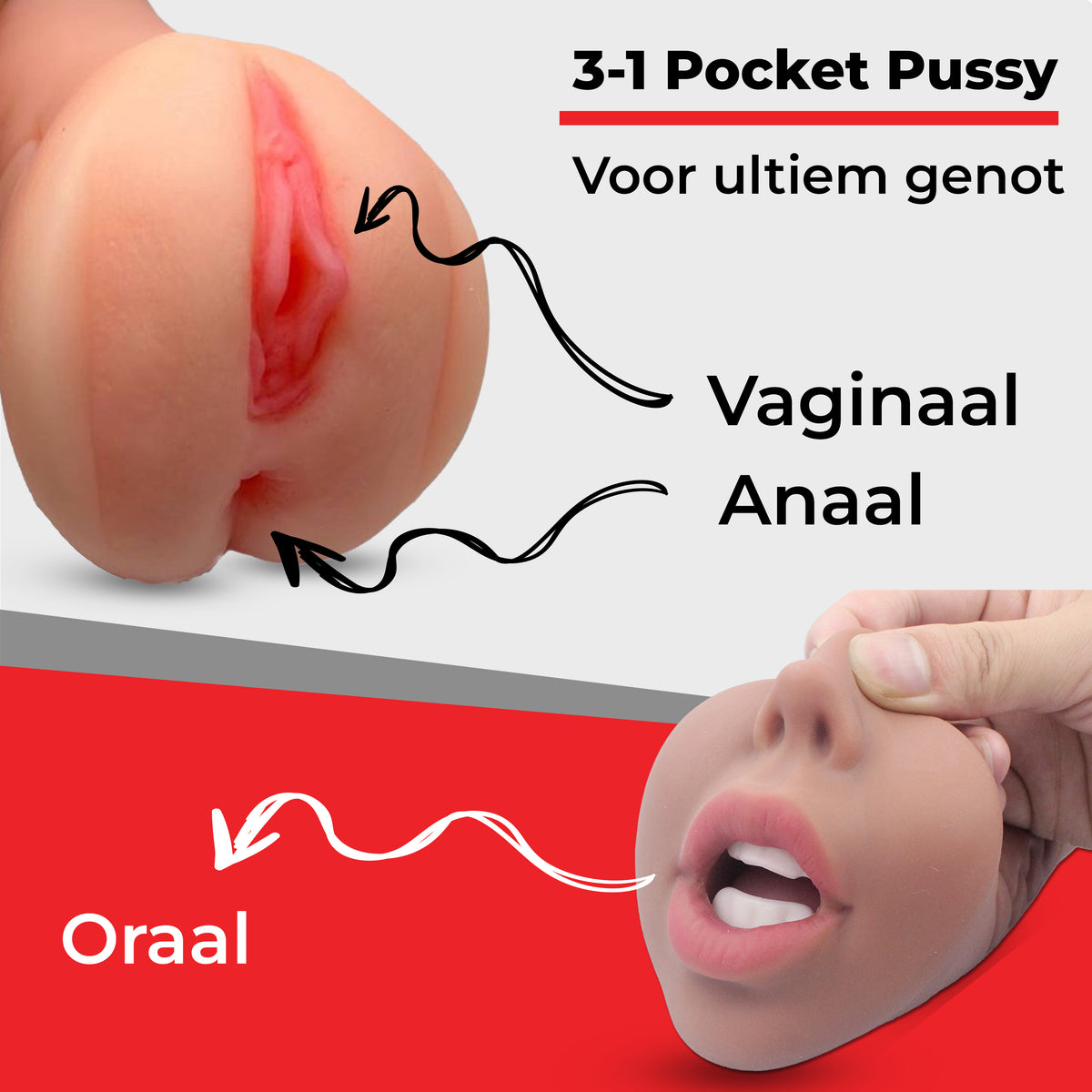 Pocket Pussy 3 in 1 Masturbator