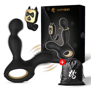 HappySexy Verwarmde Roterende Prostaat Vibrator Met Afstandsbediening