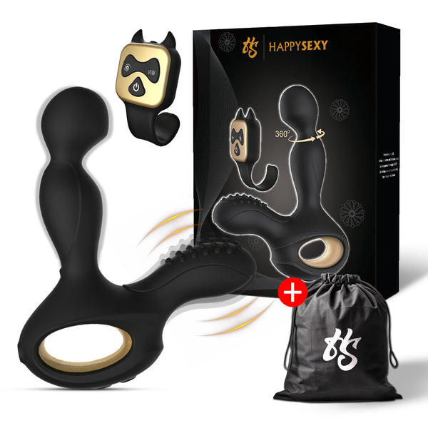 HappySexy Verwarmde Roterende Prostaat Vibrator Met Afstandsbediening