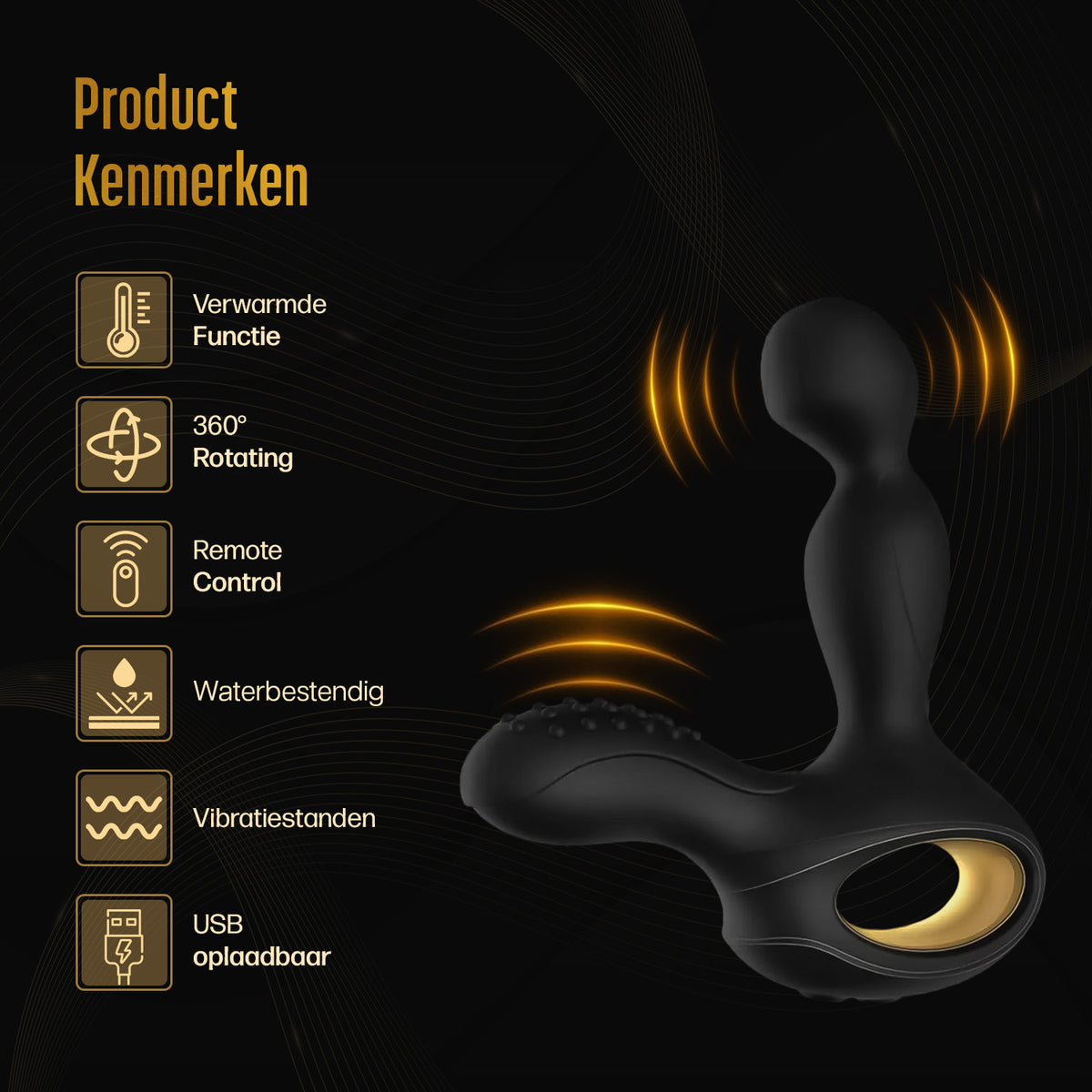 HappySexy Verwarmde Roterende Prostaat Vibrator Met Afstandsbediening