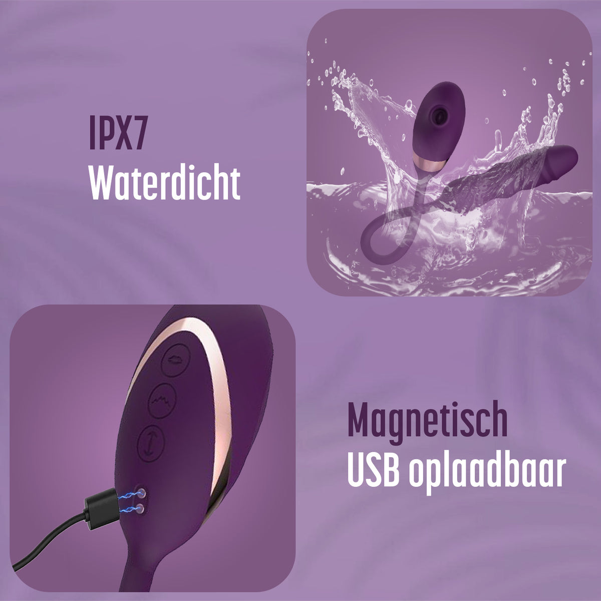 HappySexy Luchtdruk Vibrator met Stootfunctie en Likkende Tong