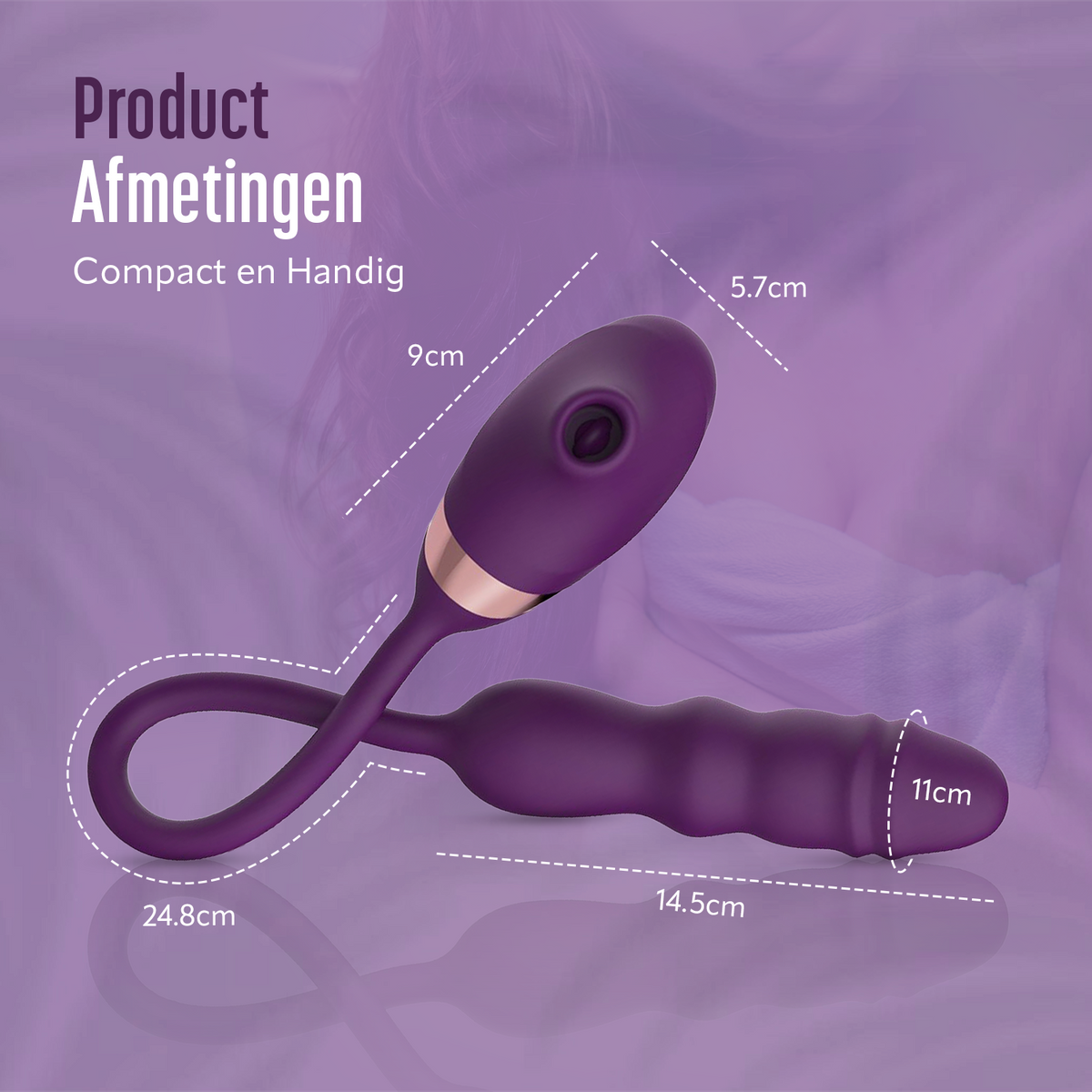 HappySexy Luchtdruk Vibrator met Stootfunctie en Likkende Tong